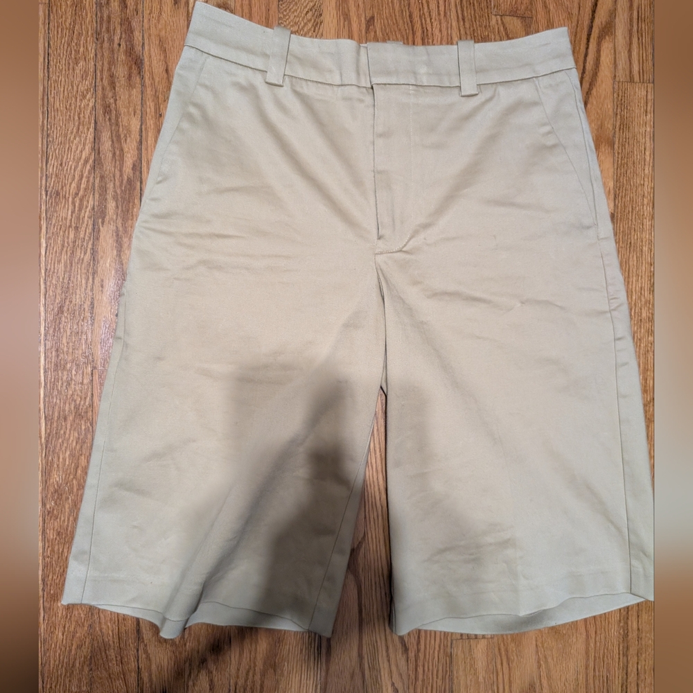 Aritzia Sunday Best Women's Tan Long Bermuda Shorts US8 Cotton Blend